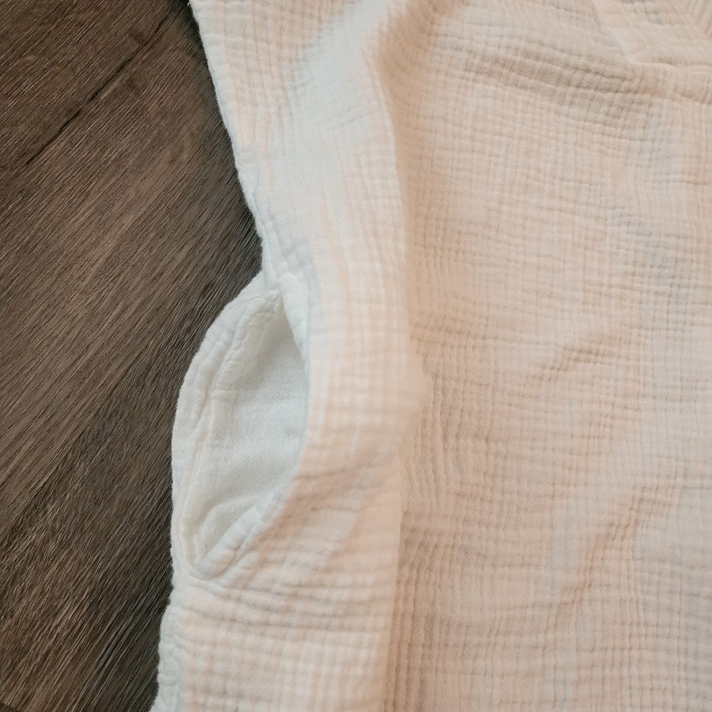 Honest Cotton White Double Gauze Tunic Dress OS Lagenlook Coastal Minimalist - Picture 16 of 16